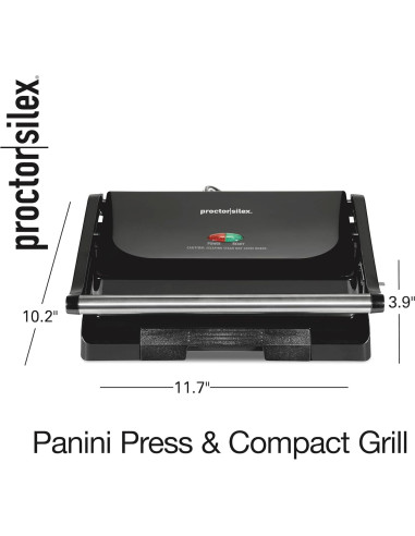 Prensa Panini y Grill Proctor Silex 1000W Compacto Negro