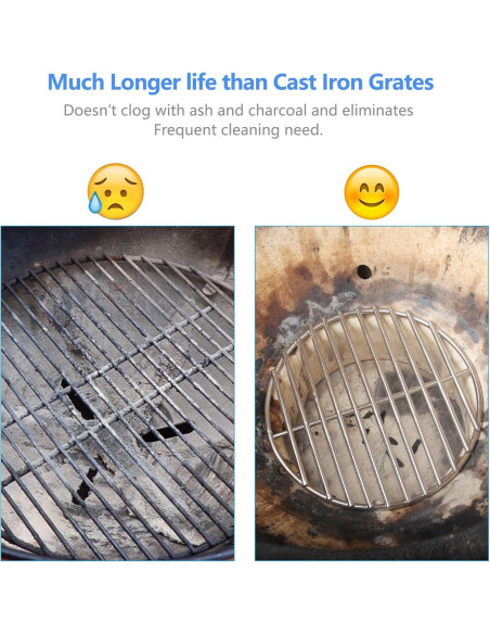 Parrilla de Carbón KAMaster 23 cm Acero Inoxidable Resistente