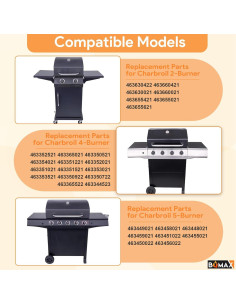 Rejilla de Parrilla BQMAX 17" y Placa de Calor Charbroil 4 Quemadores 2