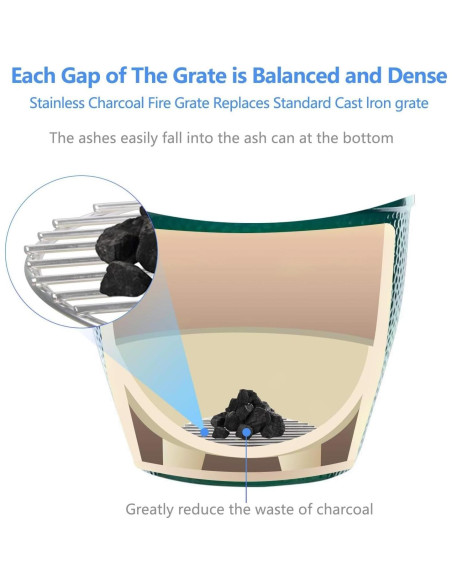 Parrilla de Carbón KAMaster 23 cm Acero Inoxidable Resistente