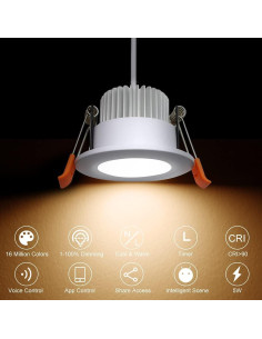 Luz empotrada LED inteligente YGS-Tech 5W RGB WiFi 2700-6500K 2