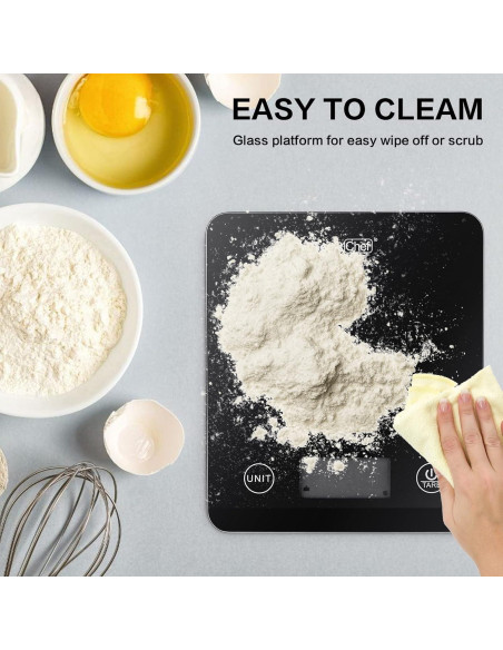 Escala Digital Geek Chef Inteligente 5 kg Vidrio Negro