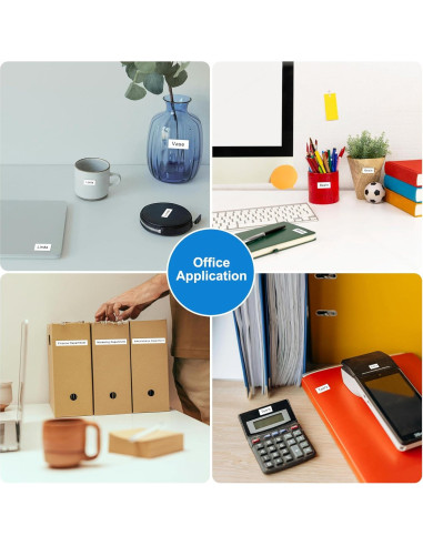 Cinta de Etiqueta Plástica Negra sobre Blanca Camopro 12mm x 4m - Paquete de 5