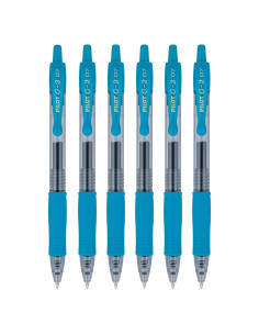 Bolígrafos de Gel Pilot G2 Premium 0.7mm Verde Azulado - Paquete de 6