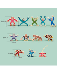 Juego de Juguetes Apilables Haakaa Mono - 12 Bloques de Silicona 2