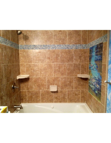 Mural de Azulejos Cerámico FlekmanArt Floral 53.98x43.18cm