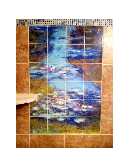 Mural de Azulejos Cerámico FlekmanArt Floral 53.98x43.18cm