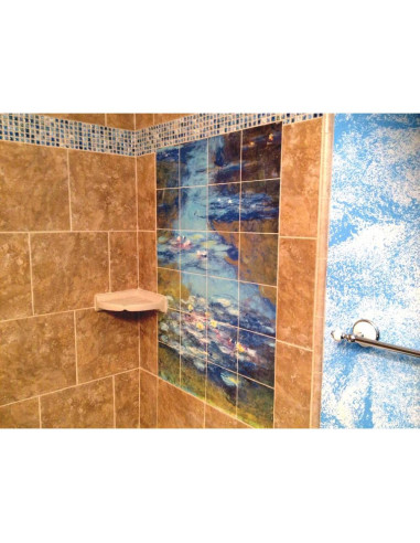 Mural de Azulejos Cerámico FlekmanArt Floral 53.98x43.18cm