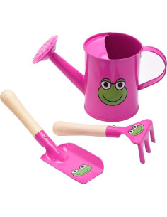 Kit de Jardinería Pequeño Sungmor - Regadera Rosa, Pala y Rastrillo 2