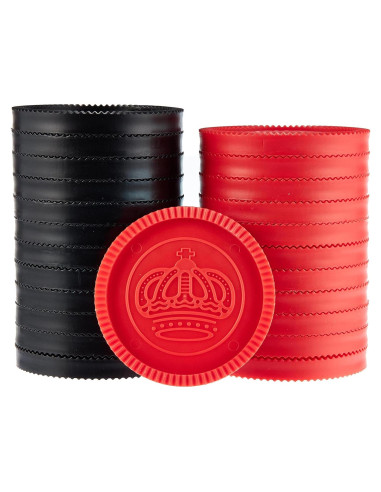 24 Fichas de Damas Jumbo Brybelly - Piezas de Plástico 7 cm