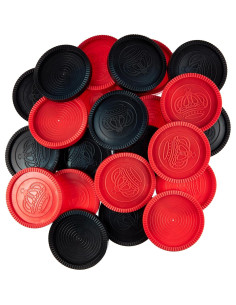 24 Fichas de Damas Jumbo Brybelly - Piezas de Plástico 7 cm 2