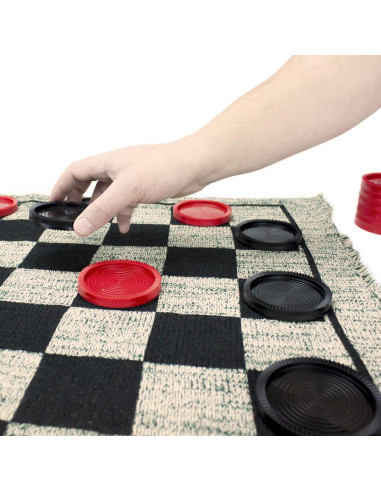 24 Fichas de Damas Jumbo Brybelly - Piezas de Plástico 7 cm