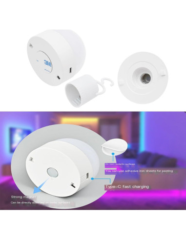 Bombilla Recargable Lemoeyes E26 E27 RGB con Control Remoto