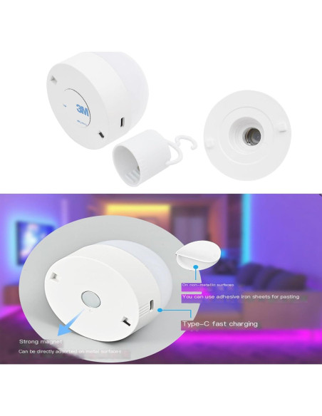 Bombilla Recargable Lemoeyes E26 E27 RGB con Control Remoto