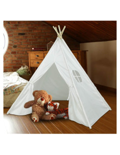 Tienda de Juego Teepee Ogrmar Plegable Lona Blanca 120x120 cm