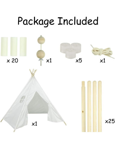 Tienda de Juego Teepee Ogrmar Plegable Lona Blanca 120x120 cm