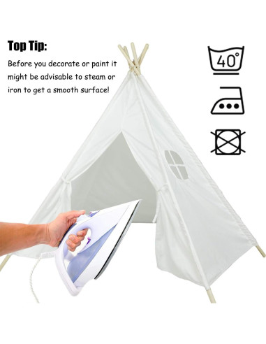 Tienda de Juego Teepee Ogrmar Plegable Lona Blanca 120x120 cm
