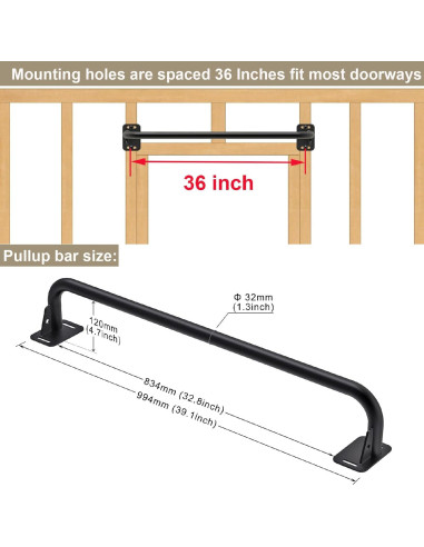 Barra de Dominadas Montada en Pared BeneLabel 199.58 kg Multifuncional