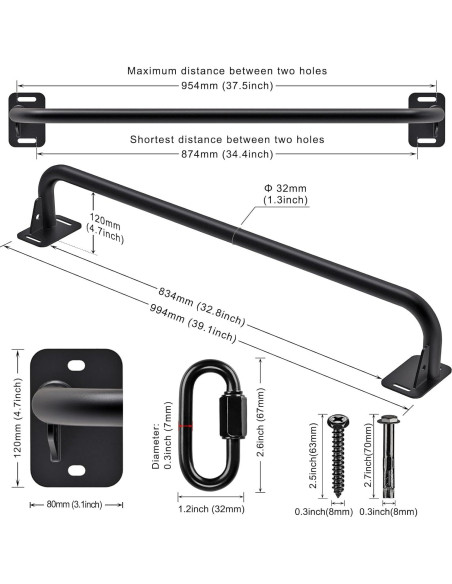 Barra de Dominadas Montada en Pared BeneLabel 199.58 kg Multifuncional