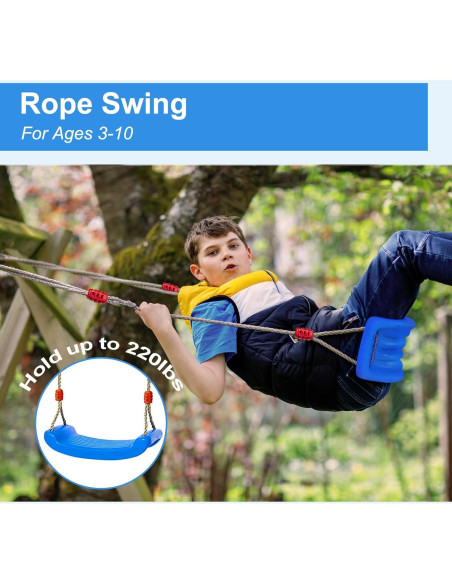 Asiento de Columpio IFOYO Azul para Niños Interiores y Exteriores Asiento de Columpio IFOYO Azul para Niños Interiores y Exteriores