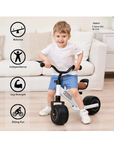 Bicicleta de Equilibrio KRIDDO para Niños 1-2 Años, Negra 2