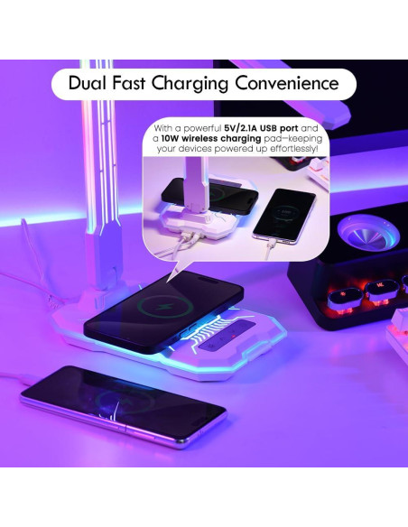 Lámpara de Escritorio RGB SMARTERIOR G2D con Carga Inalámbrica