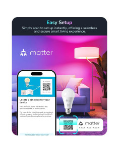 Bombillas Inteligentes EDISHINE Matter RGBTW 2PCS 9W 800LM 2