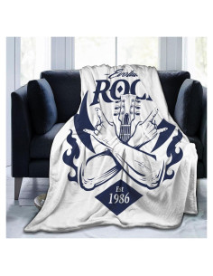 Manta de Franela Suave Rock and Roll QIZYOQA 101.6x76.2 cm