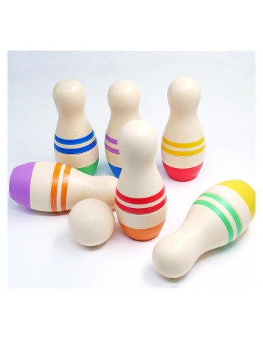Conjunto de bolos de madera Montessori Shumee 6 piezas 200g