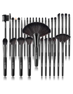 Set de Pinceles de Maquillaje VANDER 32 Piezas Sintéticos Negro