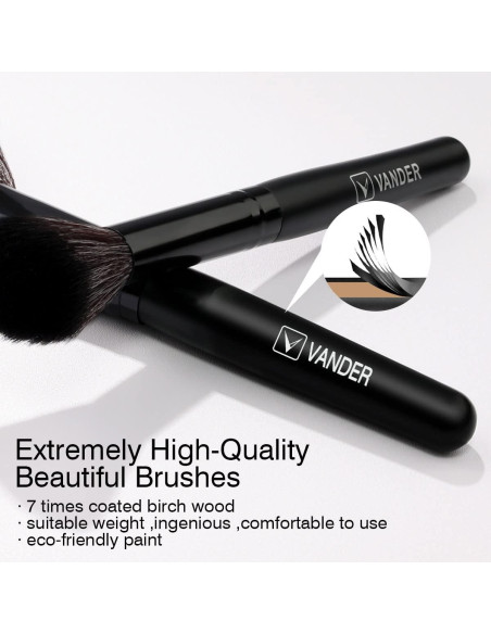 Set de Pinceles de Maquillaje VANDER 32 Piezas Sintéticos Negro Set de Pinceles de Maquillaje VANDER 32 Piezas Sintéticos Negro