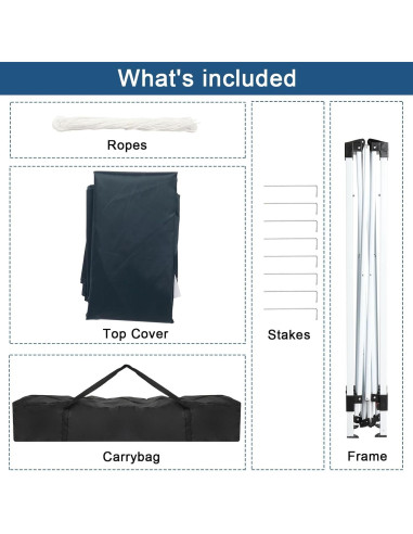 Carpa Instantánea Portátil Gearvato 2x2m Impermeable Azul