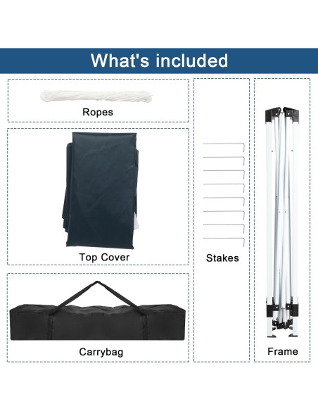 Carpa Instantánea Portátil Gearvato 2x2m Impermeable Azul