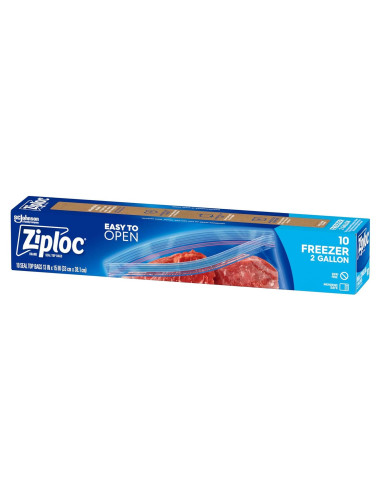 Bolsas de Almacenamiento Ziploc 2 Galones 10 Unidades Reutilizables