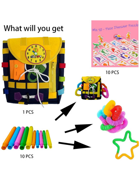 Mochila Busy Board 4Ring para Niños - Actividades Montessori