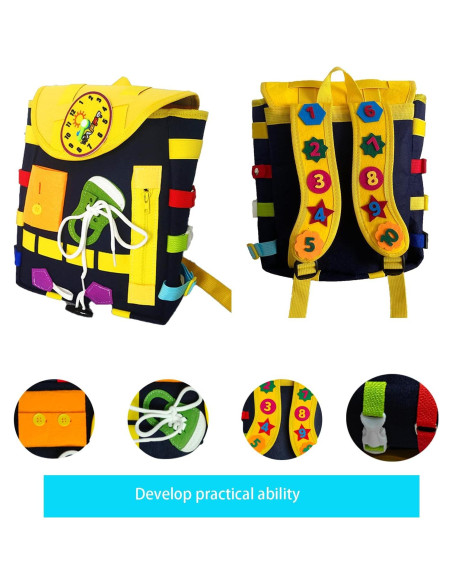 Mochila Busy Board 4Ring para Niños - Actividades Montessori