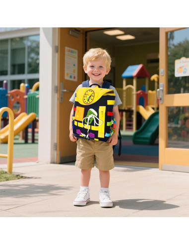 Mochila Busy Board 4Ring para Niños - Actividades Montessori