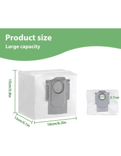 10 Bolsas de Repuesto YHYXMMKK para Aspiradora Roborock 3L 2