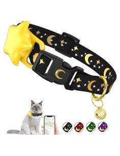 Collar para Gato con Soporte AirTag WAAAG Negro 16.5-25.4 cm