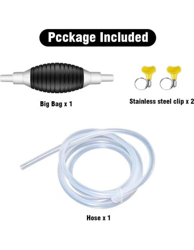 Bomba de Sifón Manual JJMNKMN 1m para Gasolina y Agua