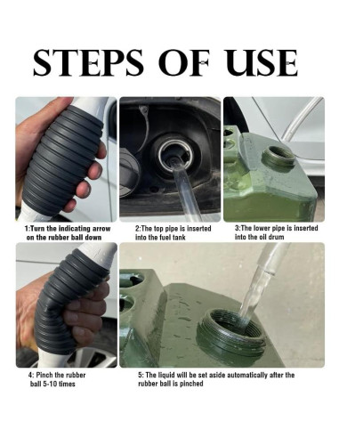 Bomba de Sifón Manual JJMNKMN 1m para Gasolina y Agua