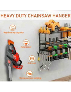 Soporte para Motosierra JAWULIJA Montaje en Pared Naranja - 2 Paquetes 2