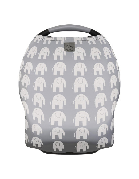 Cubierta de Lactancia MoM-me Elefante Gris/Blanco 72.4x72.4 cm