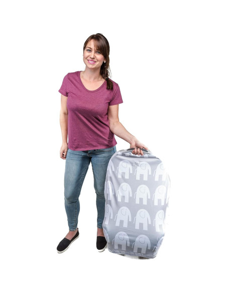 Cubierta de Lactancia MoM-me Elefante Gris/Blanco 72.4x72.4 cm