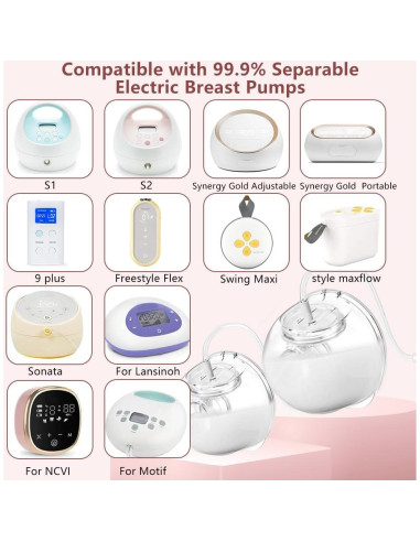 Juego de 2 Copas de Recolección de Leche IVARONAL + 10 Insertos