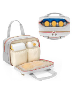 Bolsa de Transporte para Extractor de Leche Damero Gris Rosa