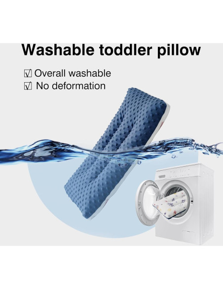 Almohada para Niños RESTIRY 48x28 cm Algodón Lavable Azul