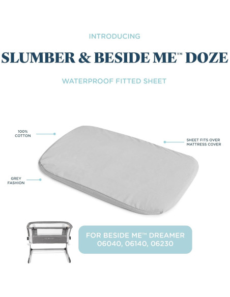 Sábana Ajustable Impermeable Baby Delight Beside Me Dreamer Gris