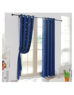 Cortinas Blackout Anjee 2 Paneles Estrellas Recortadas 132x213 cm