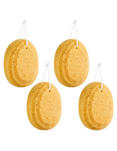 4 Esponjas Suaves Exfoliantes para Baño Boao - Amarillo